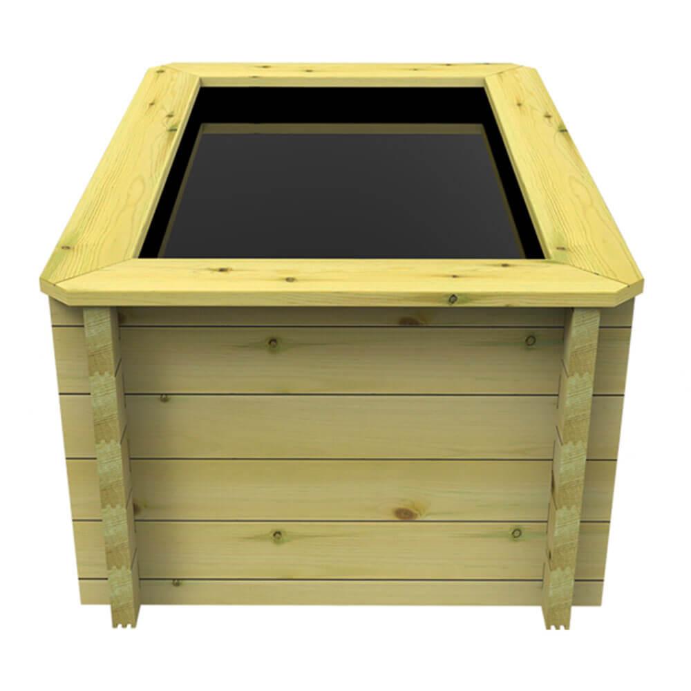 Premium 1.5m x 1m Wooden Garden Pond Kit - Natural Timber Water Feature for Outdoor Landscaping, Backyard Decor & Wildlife Habitat