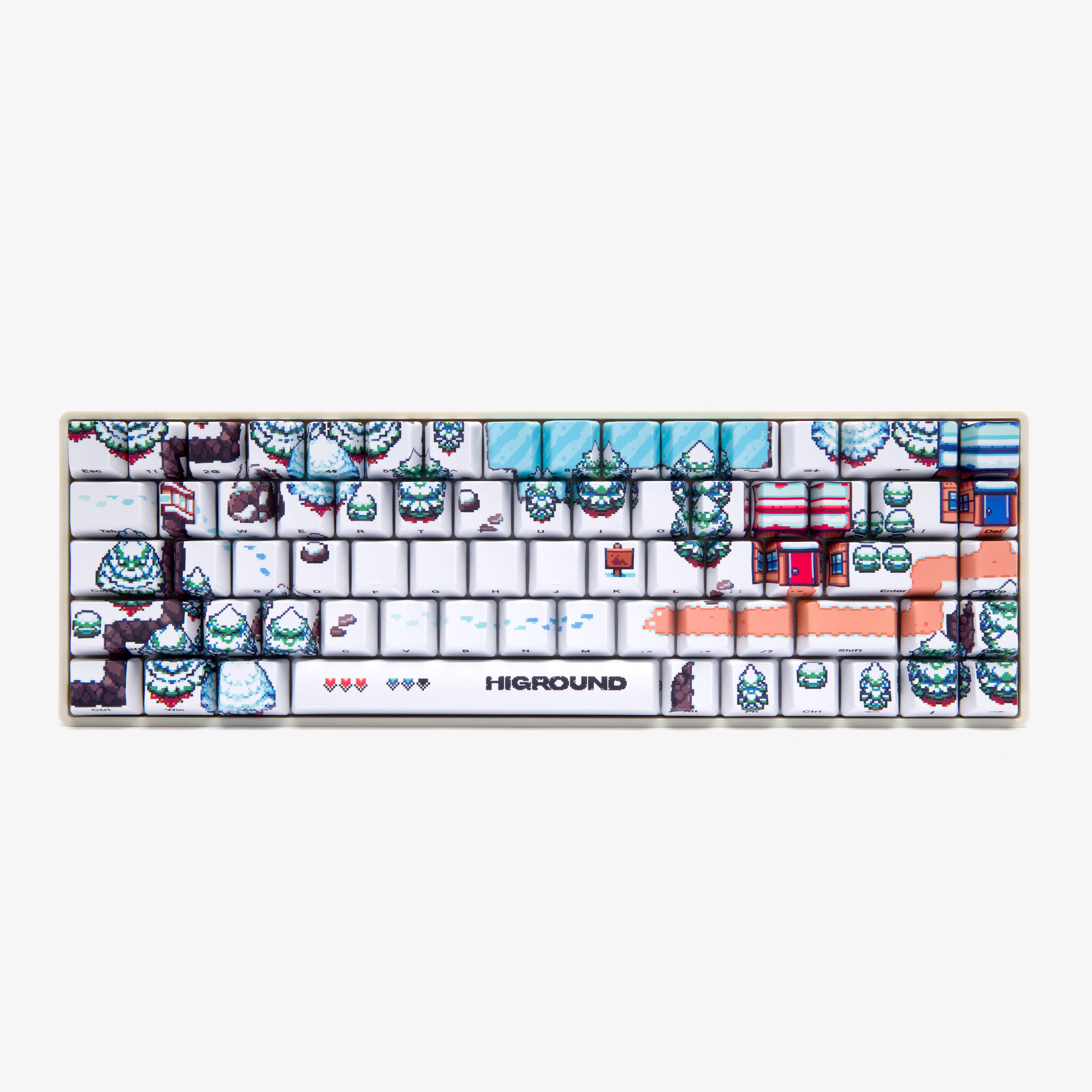 Higround 2 Basecamp 65% Mechanical Gaming Keyboard - Snowdream White | Compact Wired RGB Backlit Keyboard for PC Gamers & Office Work