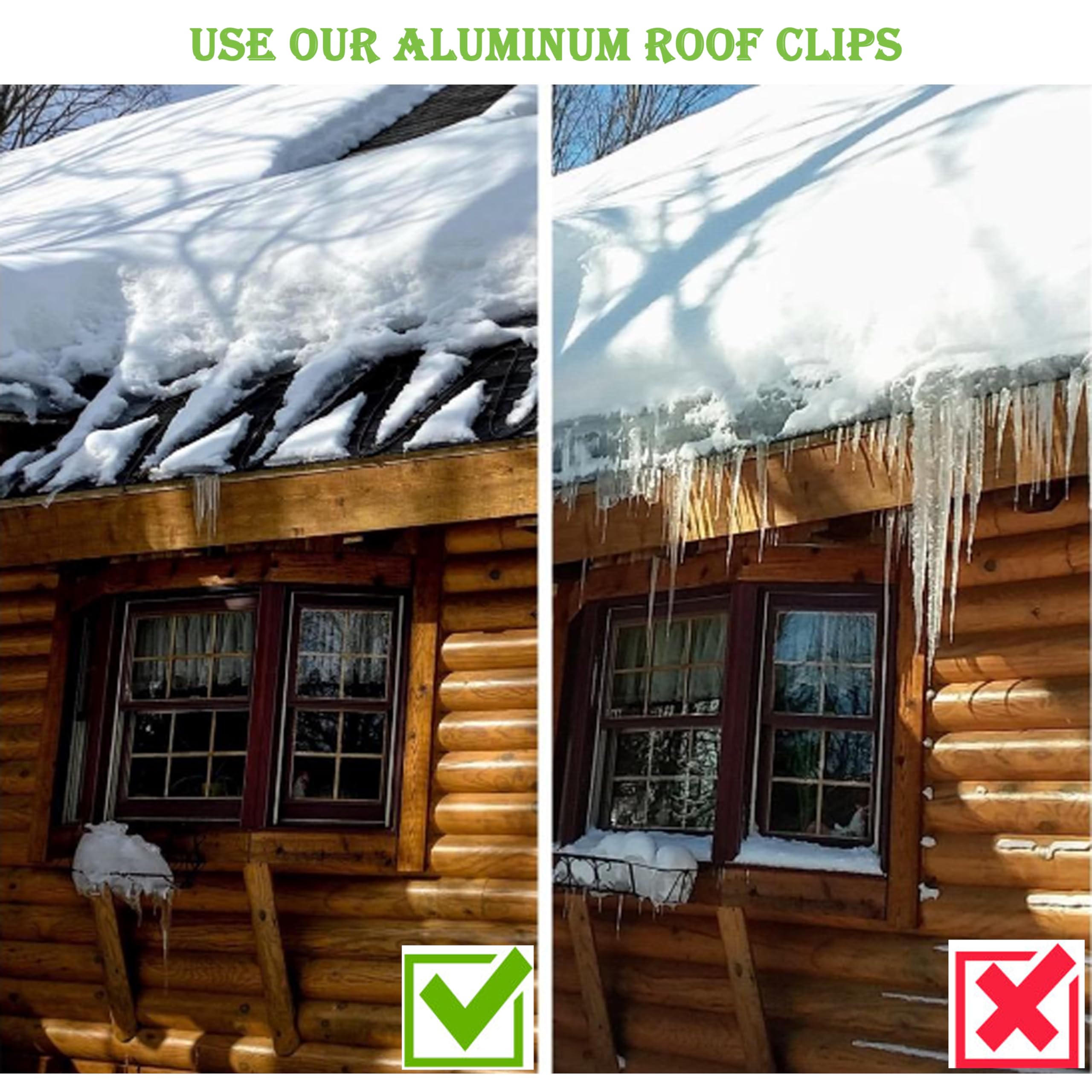50 Pack Metal Roof De-Icing Cable Clips - Aluminum Heat Cable Clips for Ice Dam Heat Tape & Roof Deicing Systems | Secure Heat Cables to Roofs for Winter Protection (Silver) - Perfect for Snowy Climates & Home Winterization
