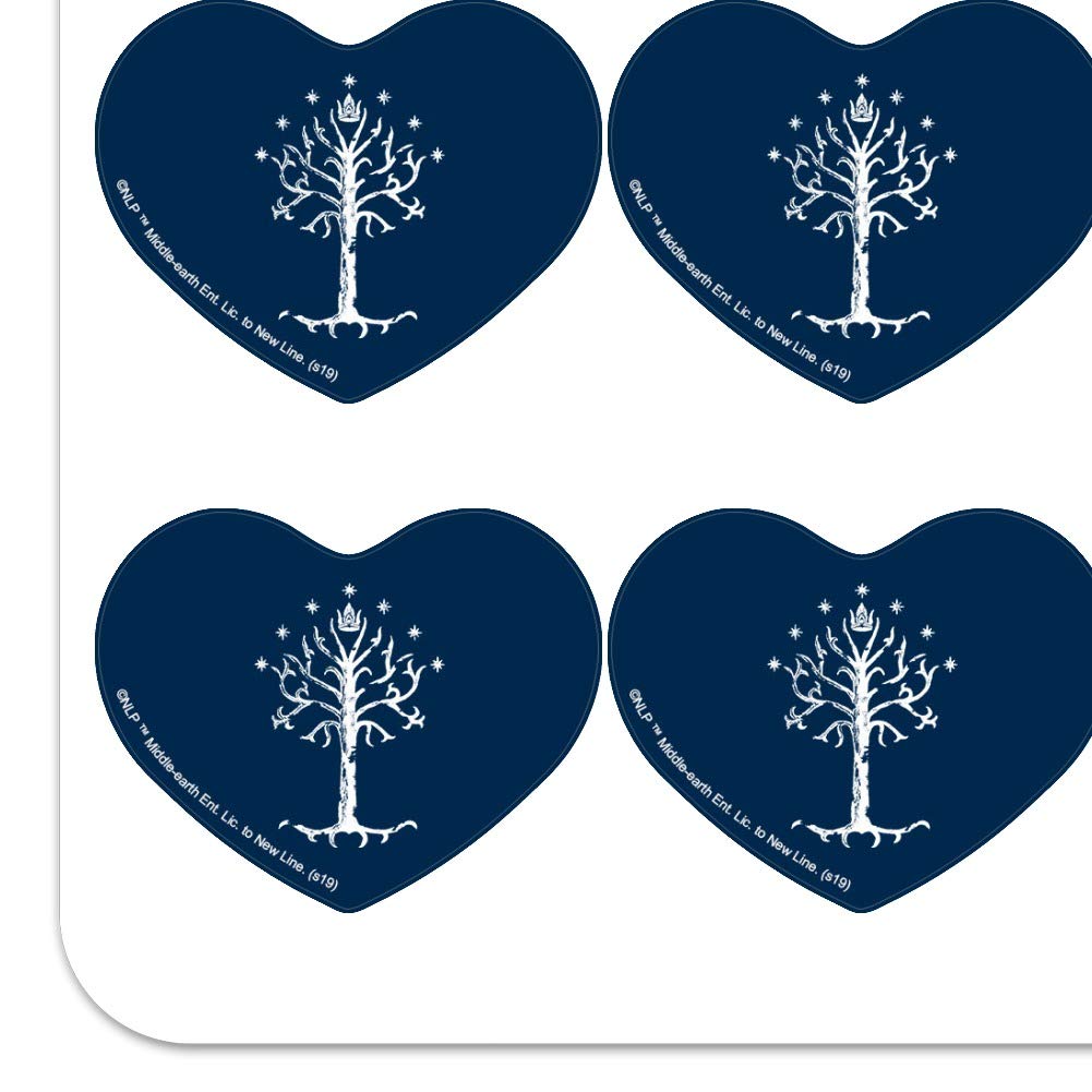 The Lord of The Rings Tree of Gondor Heart Shaped Planner Stickers - Scrapbook Journal Decals for Bullet Journals, DIY Crafts & Gift Wrapping (Set of 50)