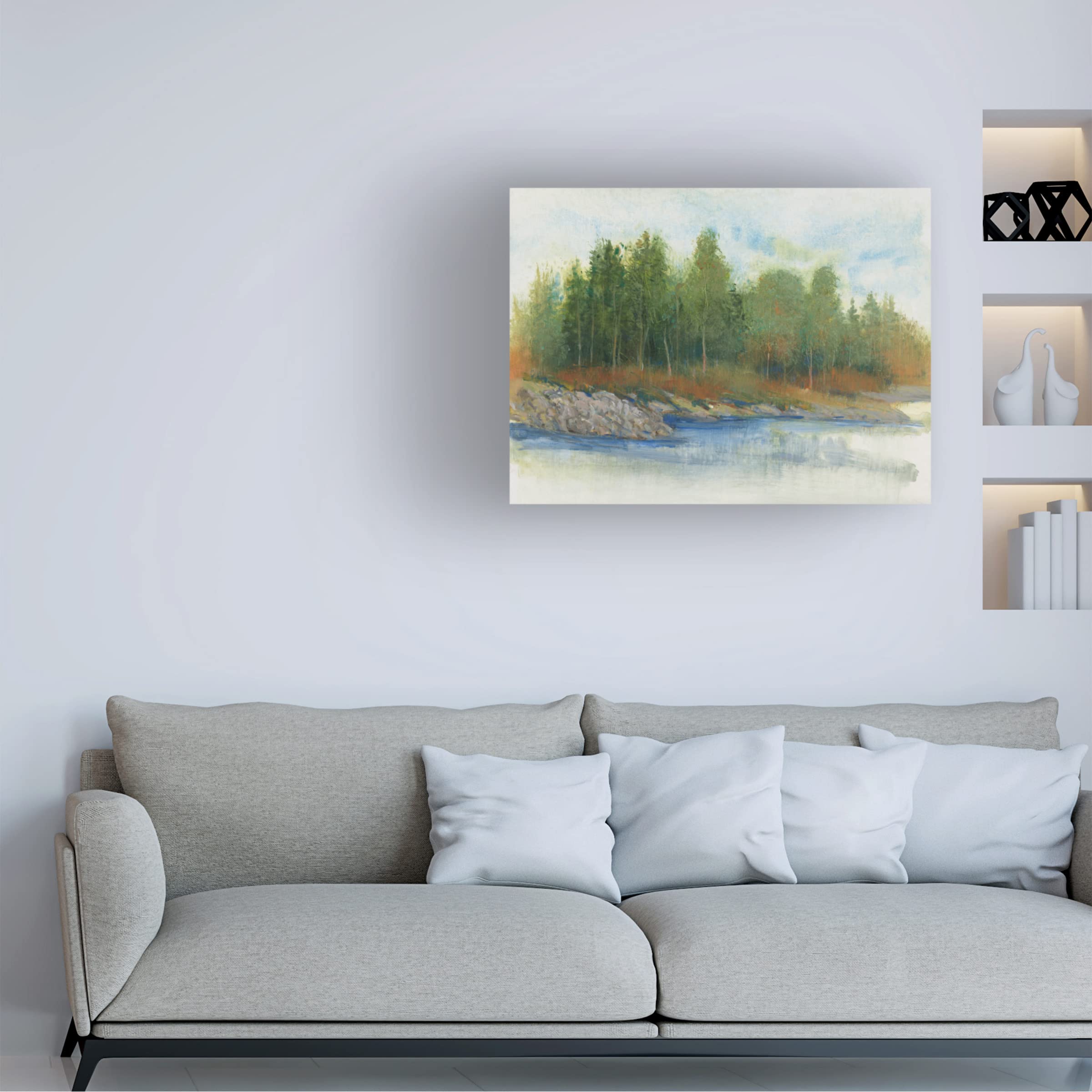 Trademark Fine Art 'From the Banks I' Canvas Wall Art by Tim O'Toole - Stunning Landscape Painting for Living Room, Bedroom & Office Decor