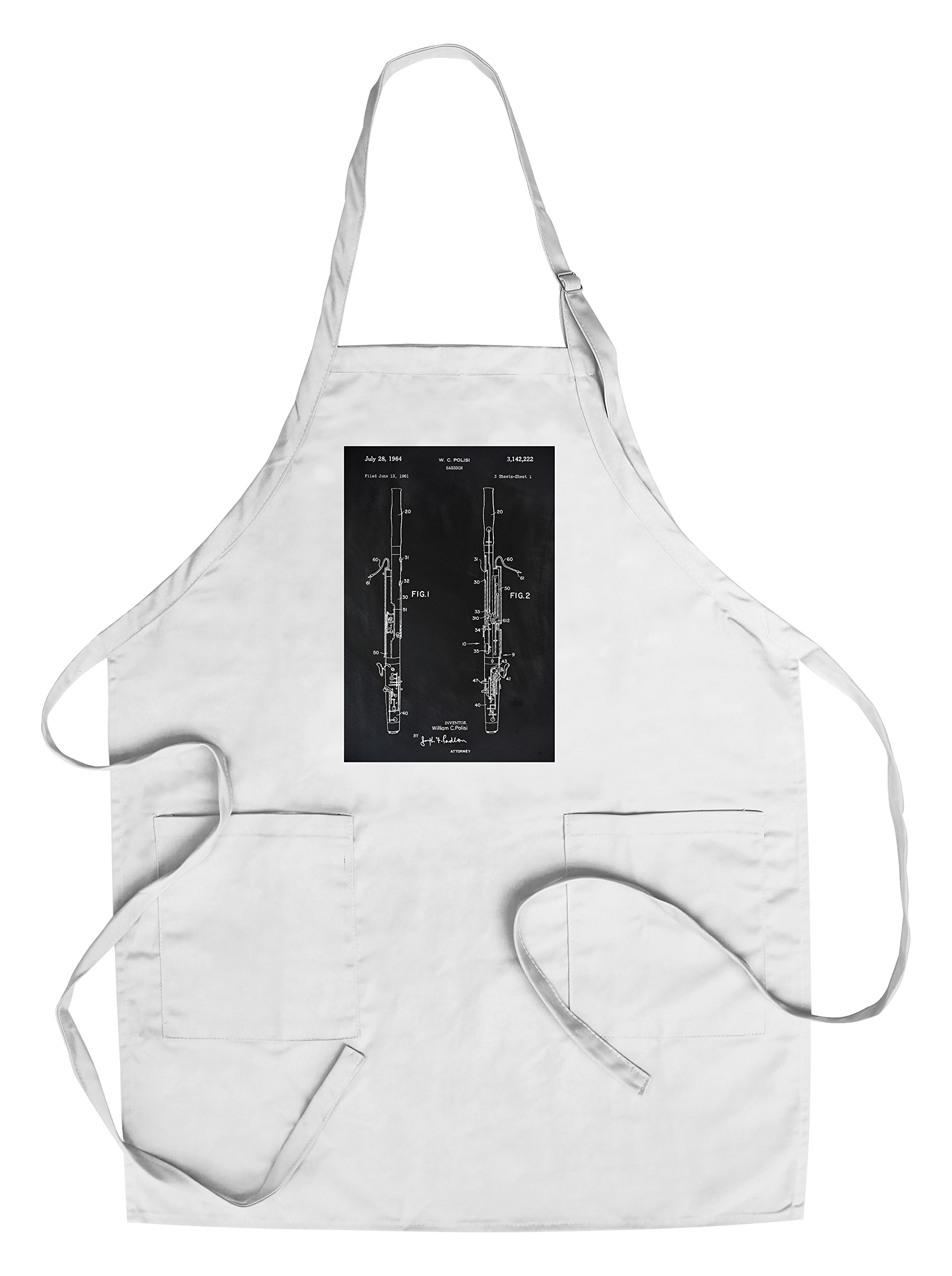 Premium Cotton Canvas Apron for Cooking, Baking & Grilling - Unisex Kitchen Apron with Pockets - Durable & Stylish Blackboard Patent Bassoon Design - Perfect for Home Chefs, BBQ Enthusiasts & Professional Cooks