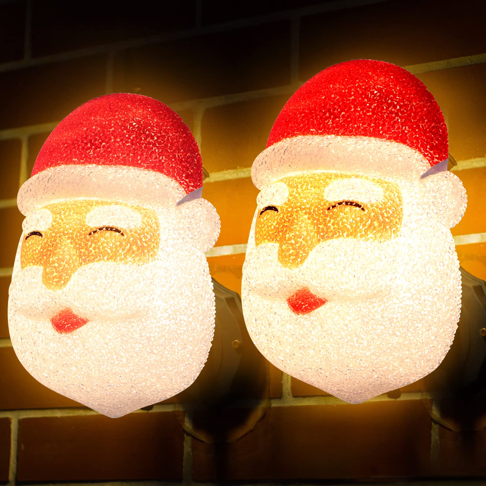 NEWBEA 2-Pack Christmas Santa Porch Light Covers - Outdoor Holiday Decor for Christmas Parties, Garage & Large Light Fixtures | Perfect for Front Door Decorations, Yard Displays & Festive Home Lighting