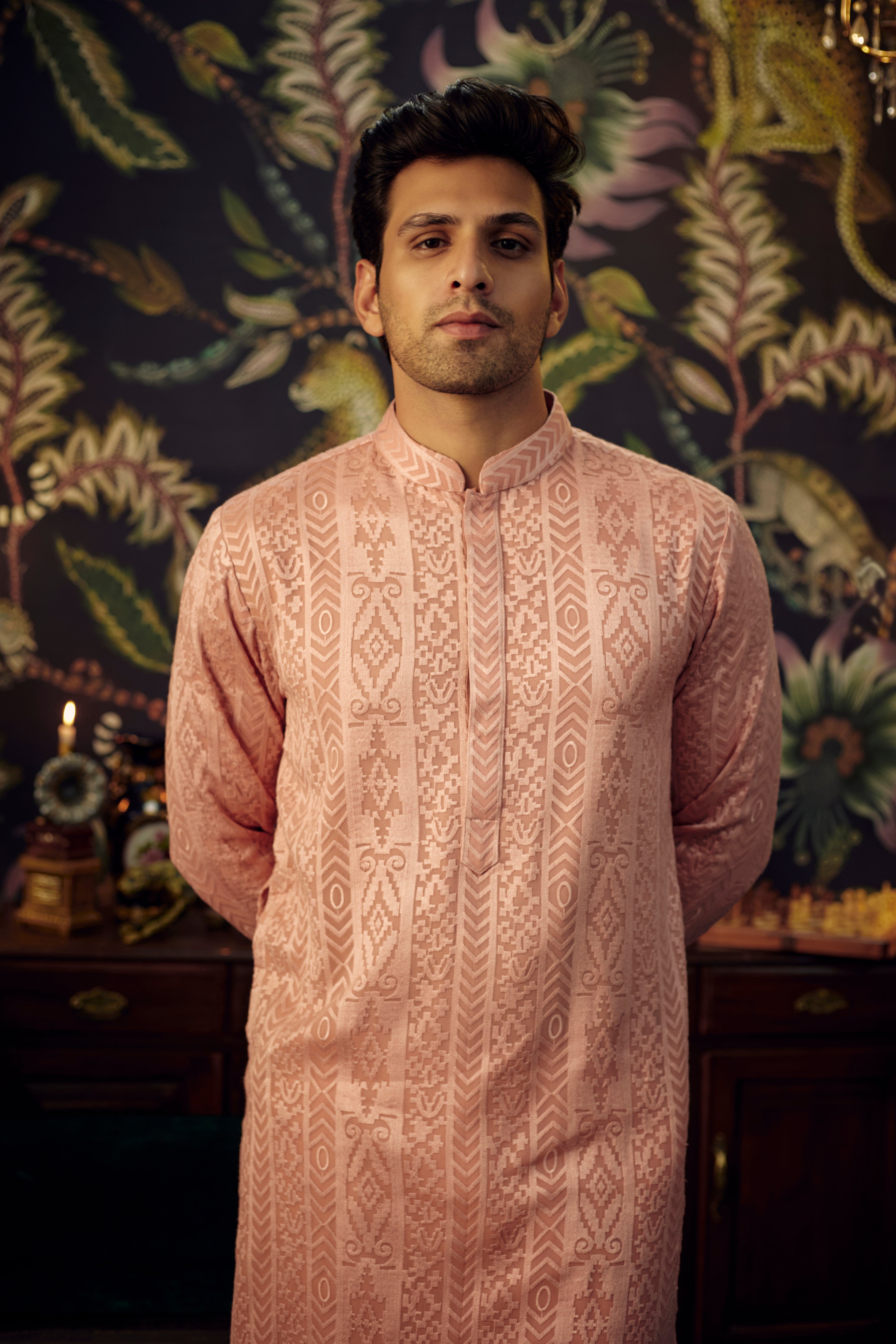 Stylish Peach Chikankari Kurta for Women - Traditional Indian Embroidered Cotton Tunic Top - Perfect for Festivals, Weddings & Casual Wear