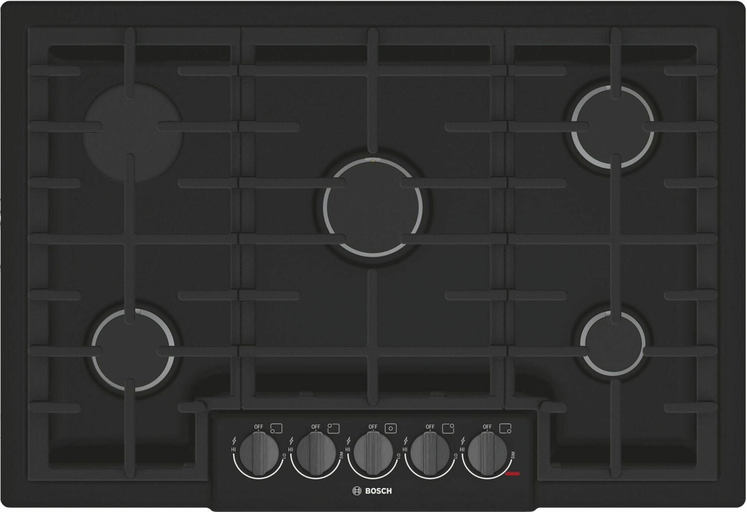 Bosch NGM8046UC 800 Series 30-Inch Black Gas Cooktop - Professional Grade for Modern Kitchens, Perfect for Home Chefs & Entertaining