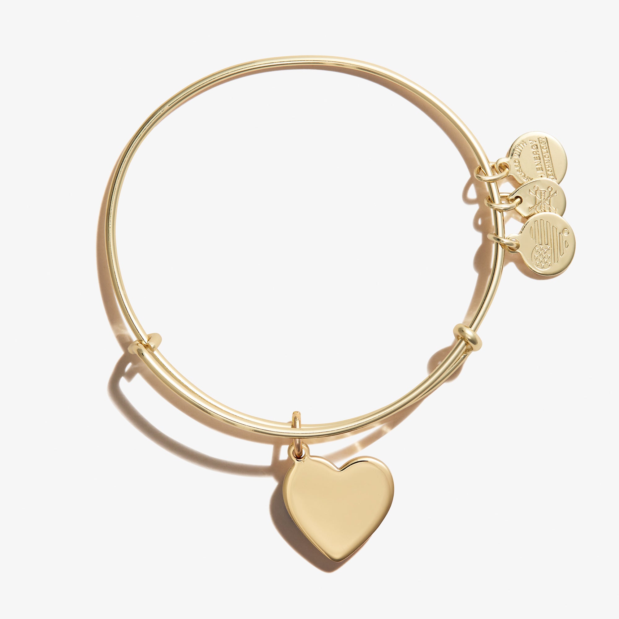 Elegant Heart Charm Bangle Bracelet for Women - Sterling Silver or Gold Plated - Perfect for Valentine's Day Gifts, Anniversary Presents & Everyday Wear