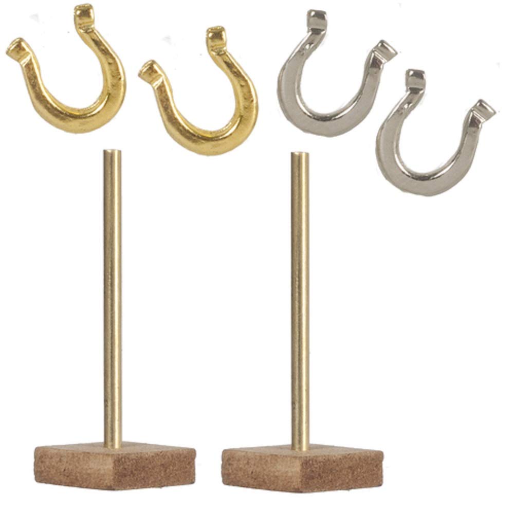 1:12 Scale Dollhouse Miniature Horseshoes Set - 6 Pc Rustic Decor for DIY Crafts, Fairy Gardens & Model Train Scenes - Perfect for Home Decor & Collectors (Item #T8585)