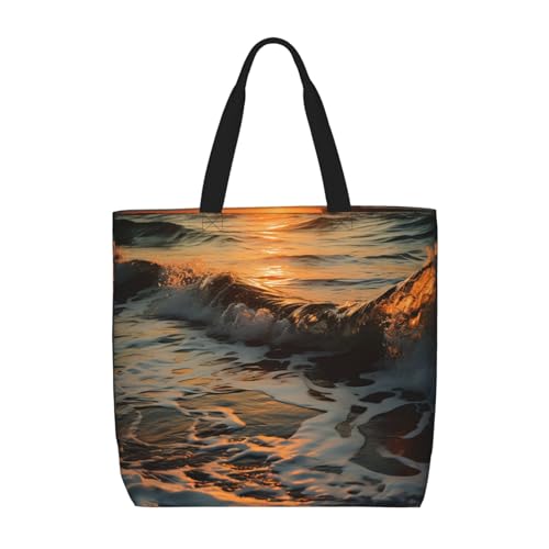 Sea Waves By Sunset