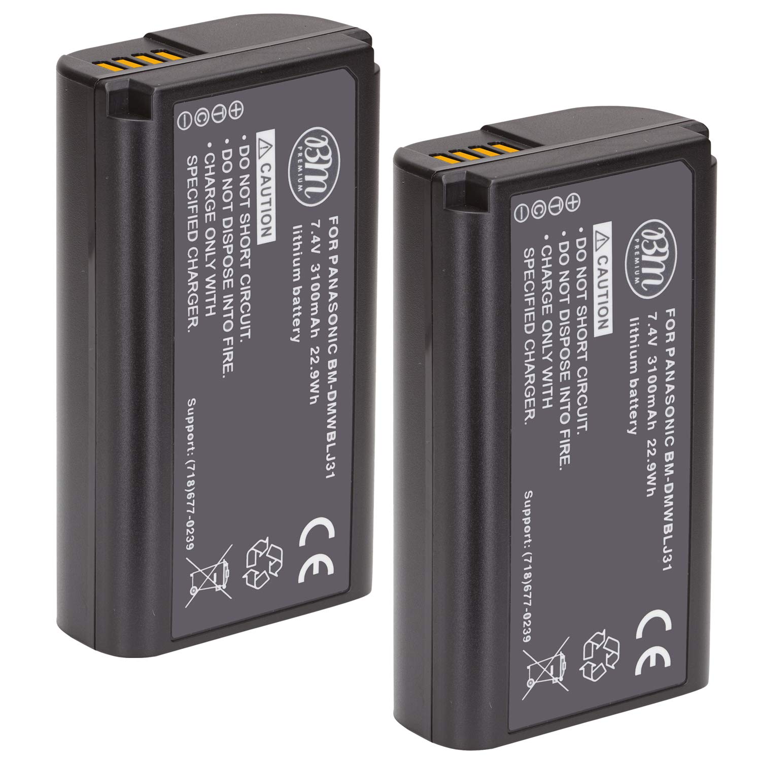 Premium 2-Pack DMW-BLJ31 Replacement Batteries for Panasonic Lumix DC-S1/DC-S1H/DMW-BGS1R Digital Cameras - Long-Lasting Power for Photography & Videography