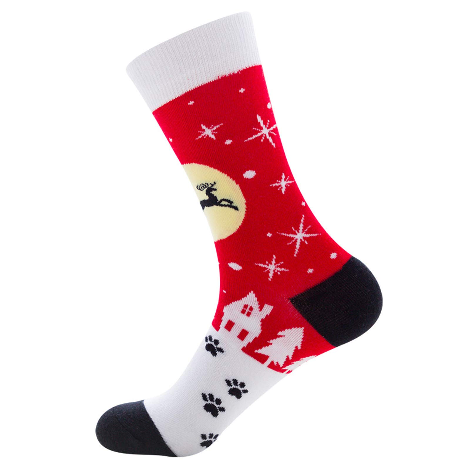 Christmas Socks for Men & Women - Santa Stockings Holiday Gift Set (6-Pack) - Cozy Work Socks for Office, Winter Party & Family Gatherings