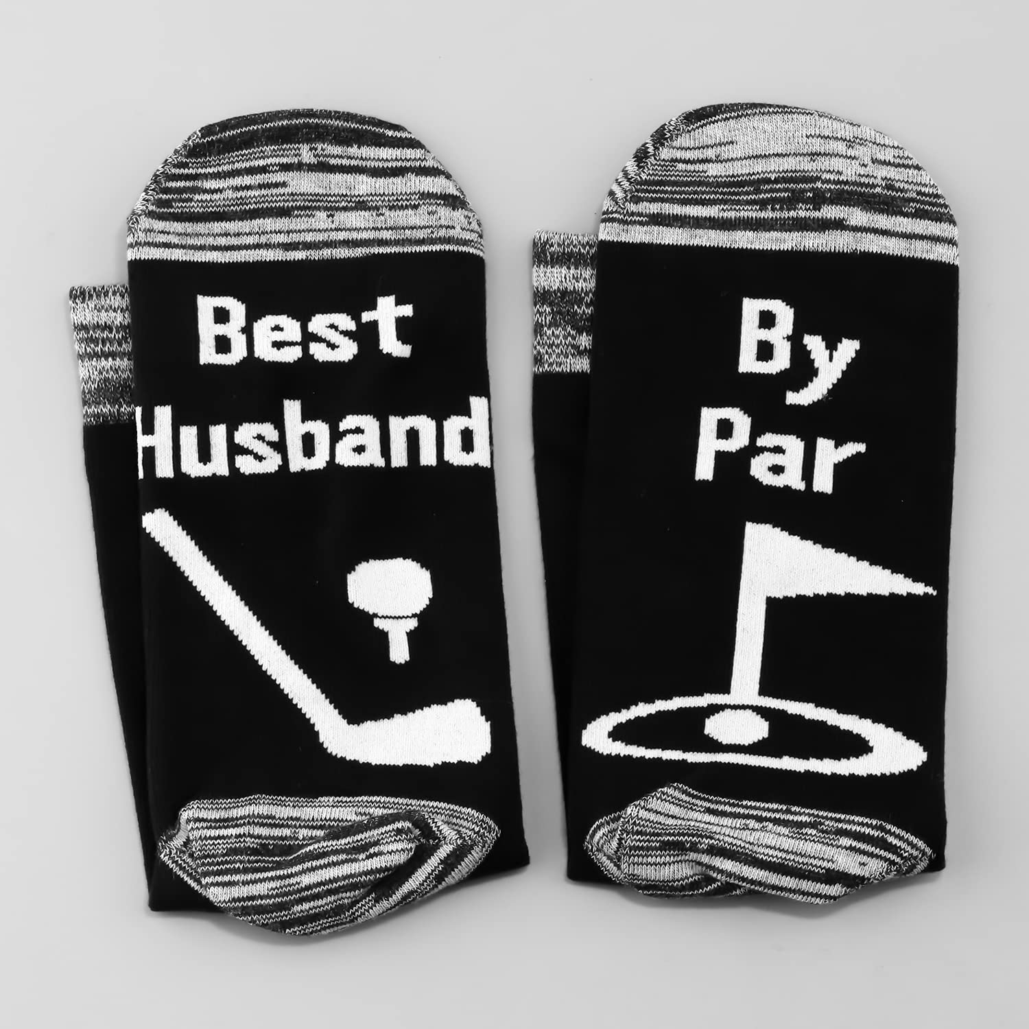 LEVLO Golf Socks for Men - Comfortable Cotton Socks with Funny Golf Puns - Perfect Gift for Husband & Golf Lovers - Ideal for Golfing, Casual Wear & Special Occasions