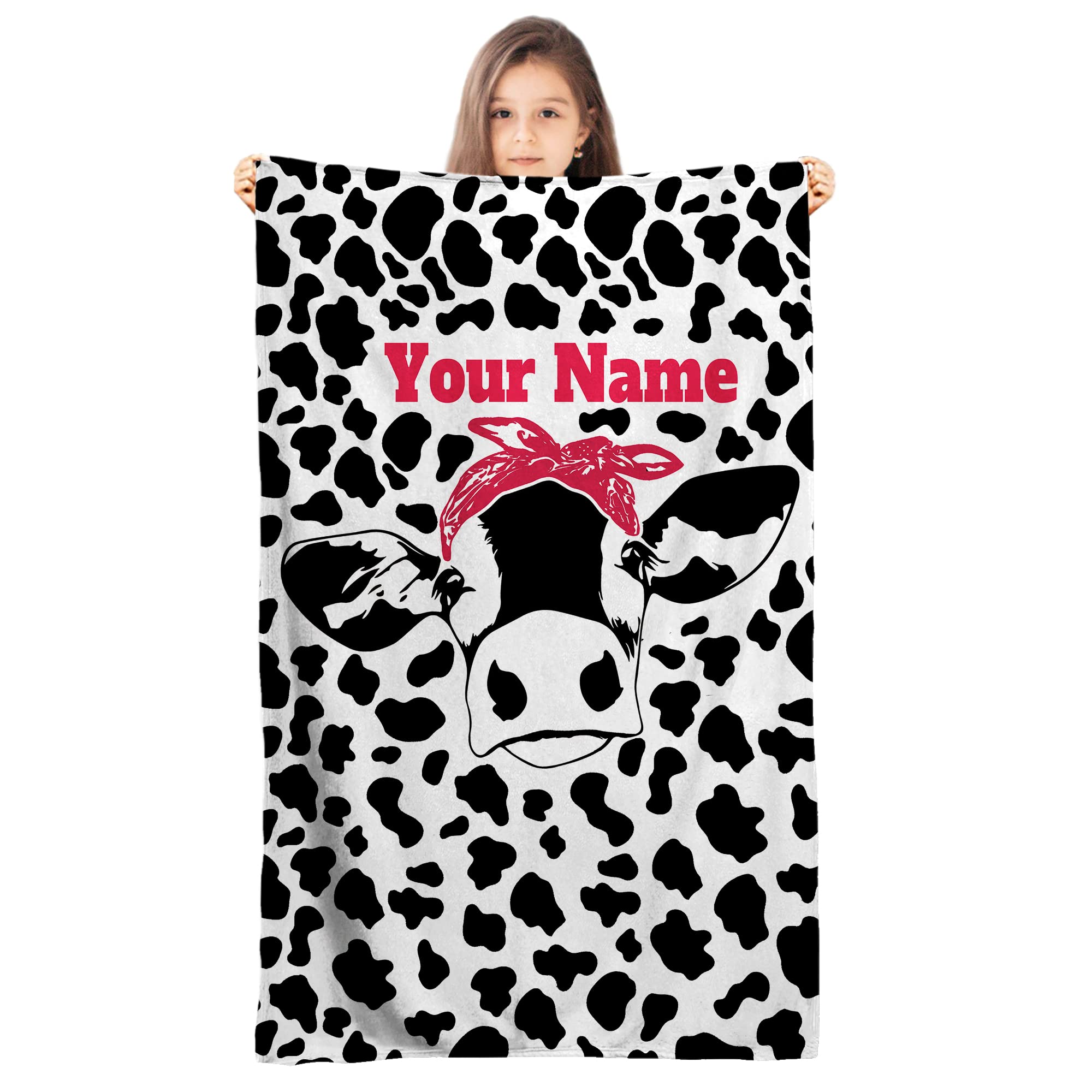 **Personalized Cow Print Beach Towel for Kids - Custom Name Microfiber Towel for Boys & Girls (31.5x51 Inch) - Soft Pool, Beach & Travel Accessories - Perfect Gift for Summer Fun**