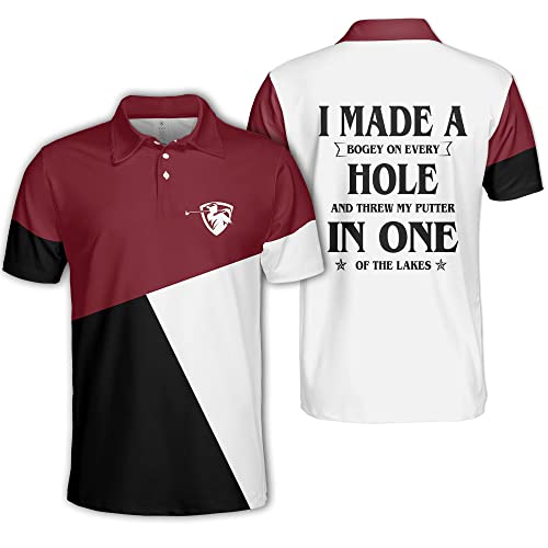 Dry Fit Funny Golf Polo Shirt for Men - 'I Was One Under Today' Humorous Golf Apparel - Moisture Wicking Performance Golf Shirt - Perfect Golf Gift & Casual Wear for Golfers