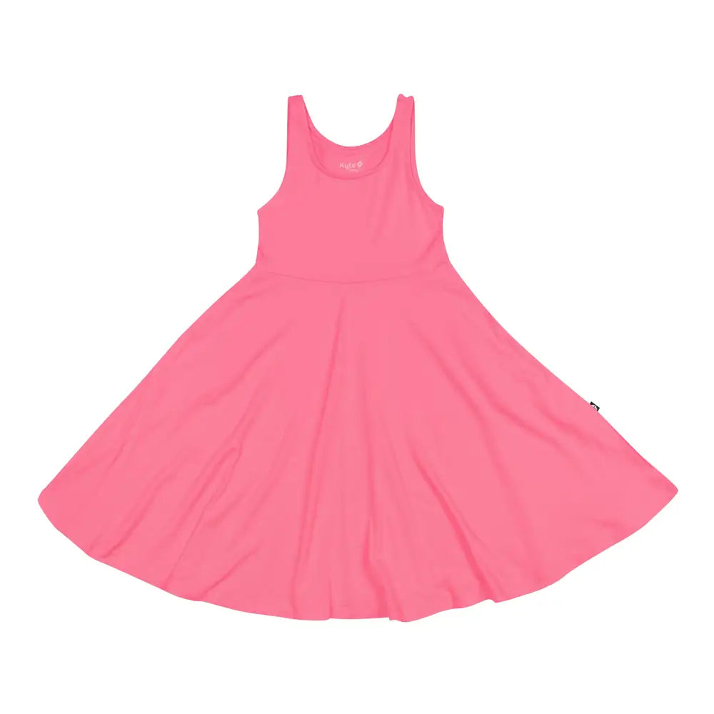 Kyte Baby Guava Tank Twirl Dress - Soft & Comfortable Baby Girl Outfit for Summer, Playdates & Special Occasions