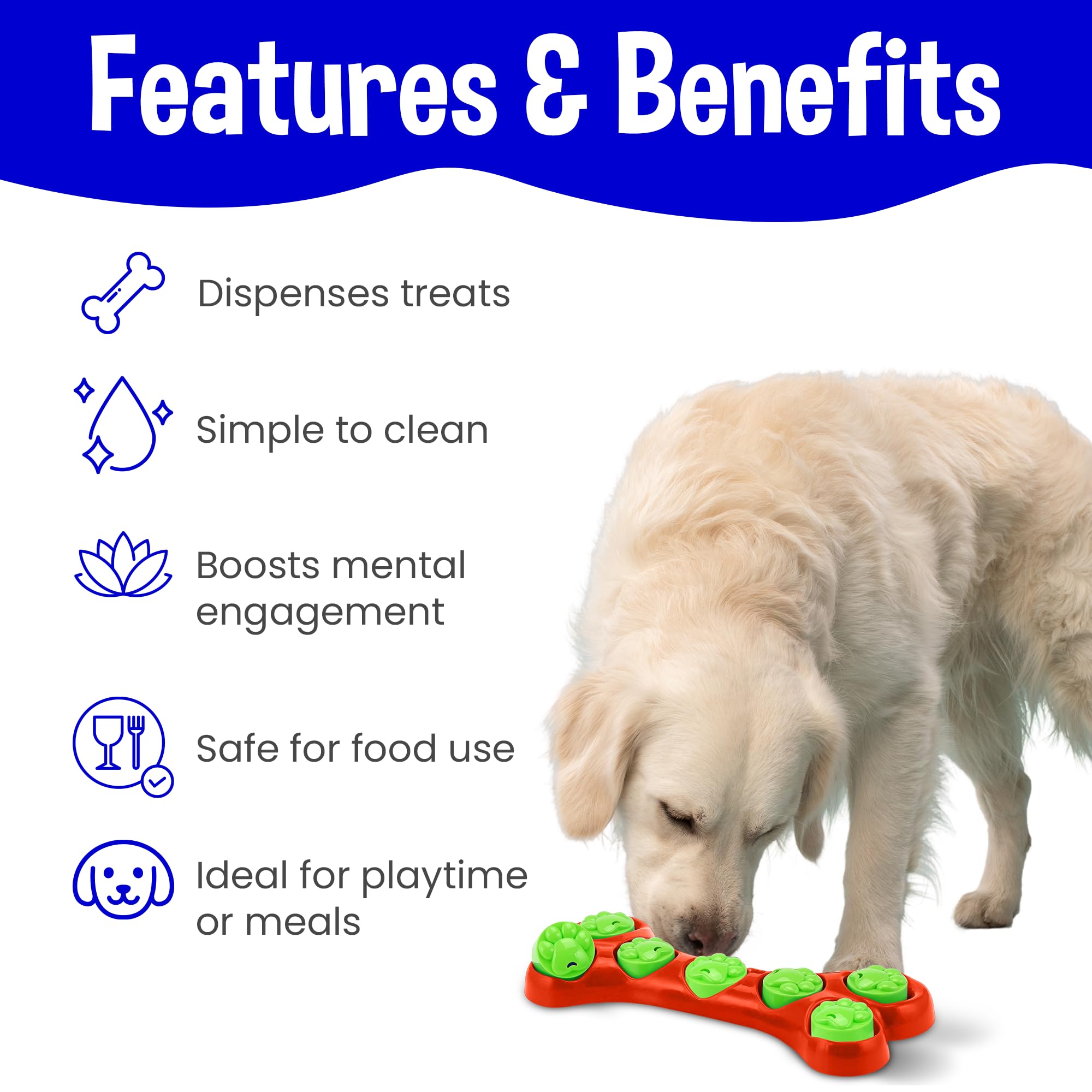 Interactive Slow Feeder Dog Bowl - Puzzle Toy for Mental Stimulation & Mealtime Fun | Lick Mat for Large Breed Dogs | Durable Pet Supplies (Red) | Perfect for Boredom Relief & Training Sessions