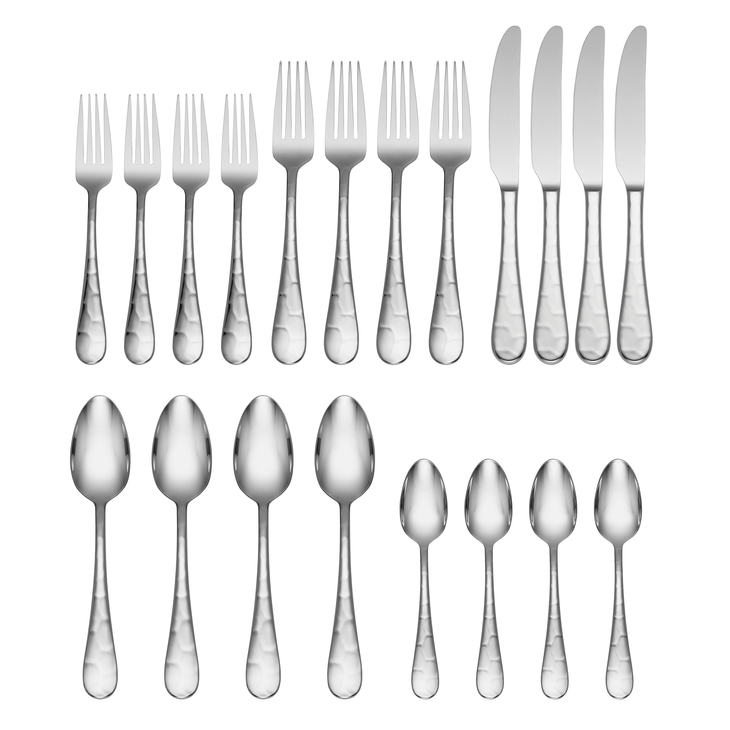 Premium Piper 45-Piece Stainless Steel Flatware Set - Service for 8 - Elegant Dining Silverware for Home, Restaurant & Wedding - Dishwasher Safe Cutlery Set