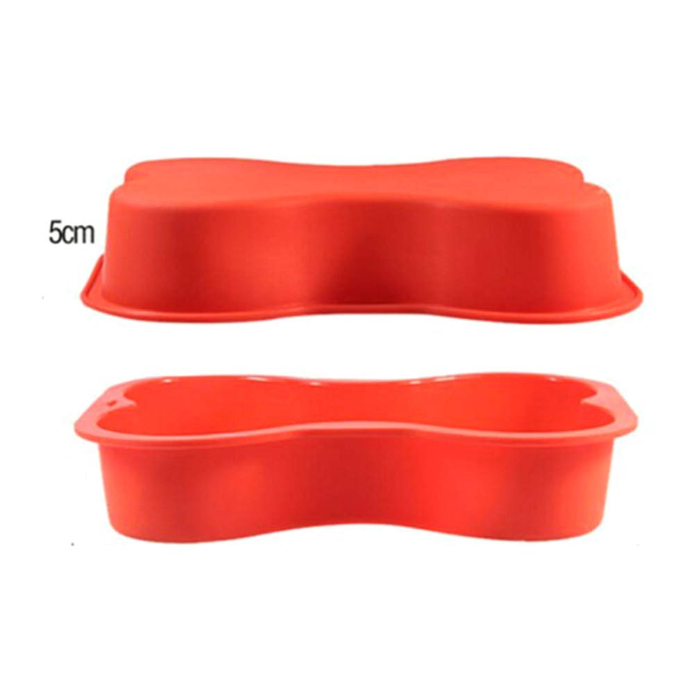 2-Pack Silicone Dog-Shaped Cake Pan Set for Baking - Non-Stick Loaf Bread Mold, Perfect for DIY Birthday Cakes, French Desserts, Fondant & Mousse (Red) | Ideal for Pet-Themed Parties & Homemade Treats