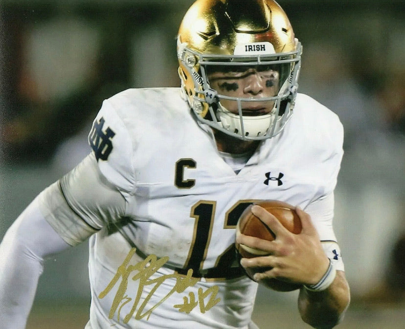 Ian Book Autographed Notre Dame 8x10 NCAA Football Photo - Signed Memorabilia for Collectors & Fans, Perfect for Home Decor, Man Cave, or Sports Gifts
