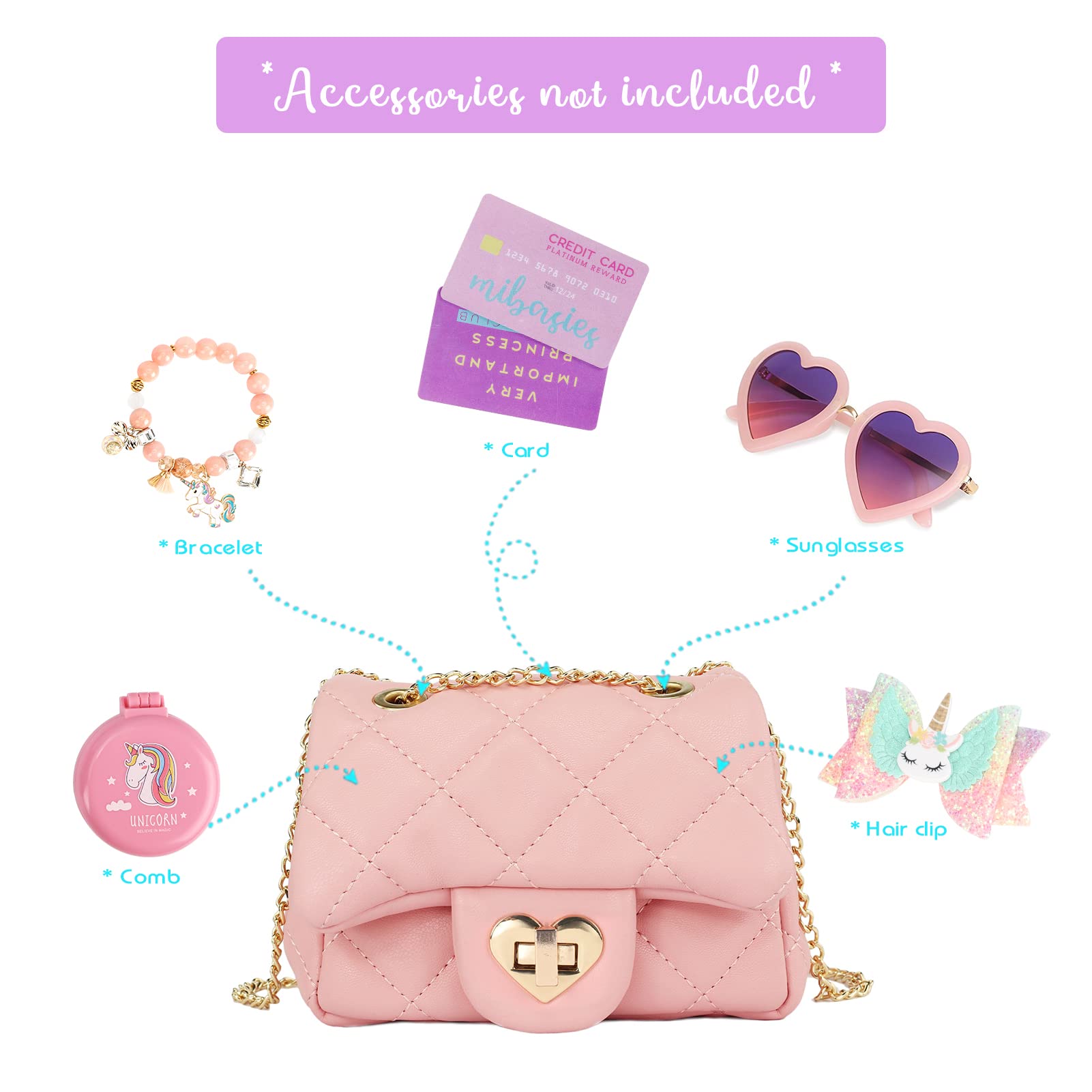Mibasies Girls Purse for Kids - Cute Toddler Crossbody Bag with Adjustable Strap, Perfect Birthday Gift for Little Girls | Ideal for School, Travel, and Playdates
