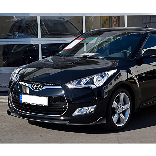 3PCS Front Bumper Lip Kit for 2012-2017 Hyundai Veloster Base | STP-Style Splitter Trim Protection Spoiler | Black Air Dam Chin Diffuser | Enhances Aerodynamics & Sporty Look for Street Racing & Car Shows