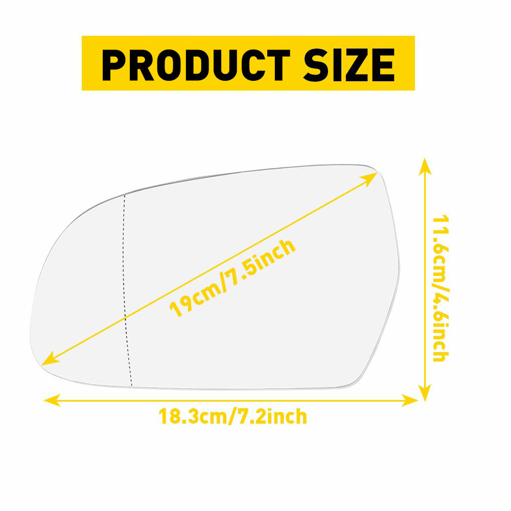 Heated Side Mirror Glass for Audi A3 A4 A5 S4 S5 - Left & Right Replacement - Defrosting Rearview Mirror for Winter Driving Safety