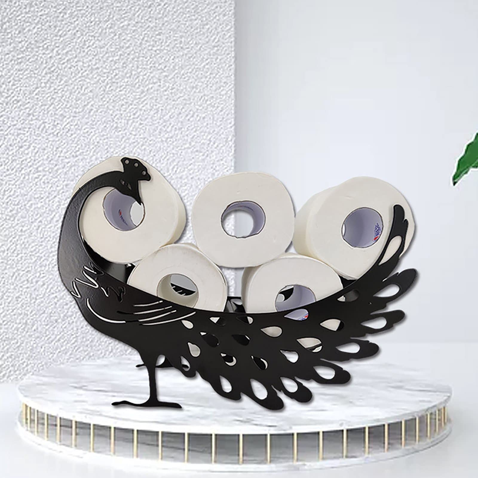 Ampopt Cute Toilet Paper Holder Roll - Black Bathroom Organizer for Toilet Paper Storage | Perfect for Home, Office, and RV Use