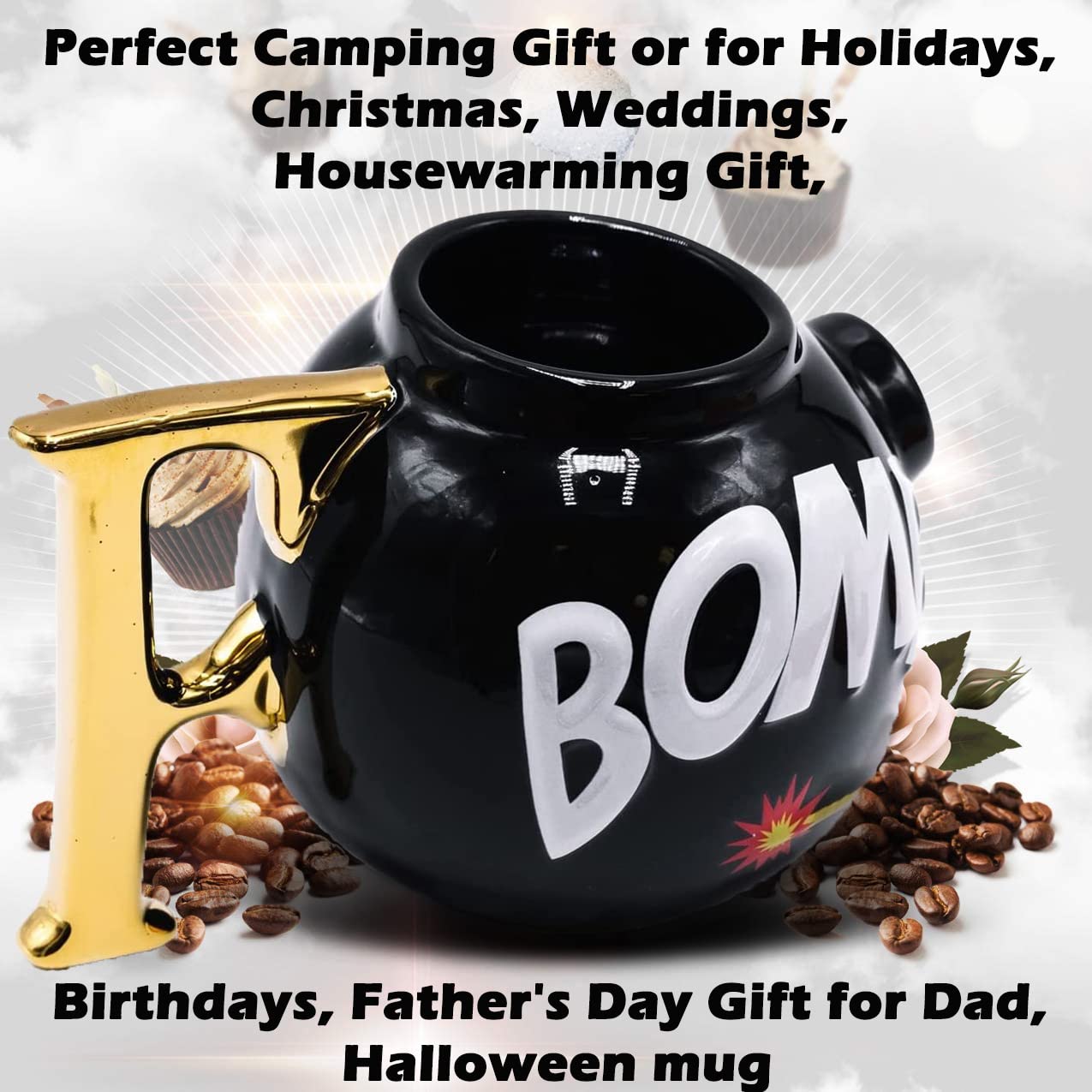 Caliber Gourmet Ceramic Large Coffee Mug - 16 Oz Insulated Travel Mug for Tea & Coffee, Fits K-Cup Coffee Makers - Perfect for Camping, Outdoor Adventures & Gun Enthusiasts - Ideal for Home, Office & Gifts