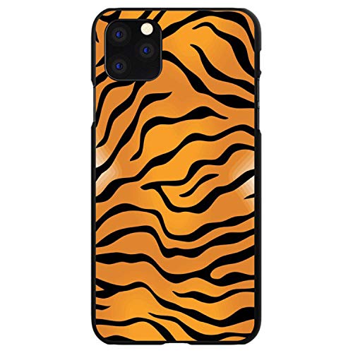 Orange Black White Tiger Skin Print On Black Case