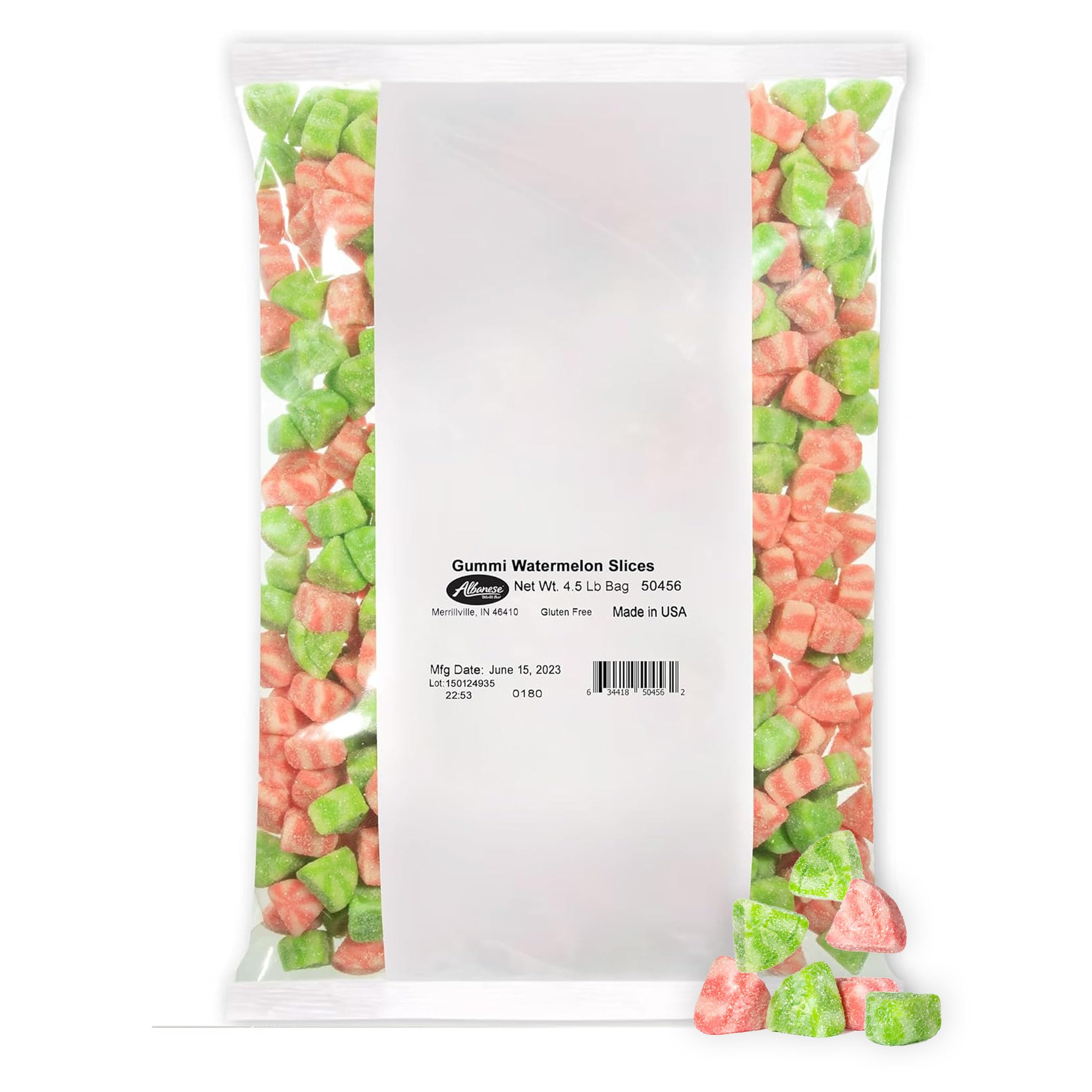 Albanese World's Best Gummy Watermelon Slices - 4.5 lb Bulk Bag of Soft & Chewy Candy - Perfect for Parties, Movie Nights & Office Snacks