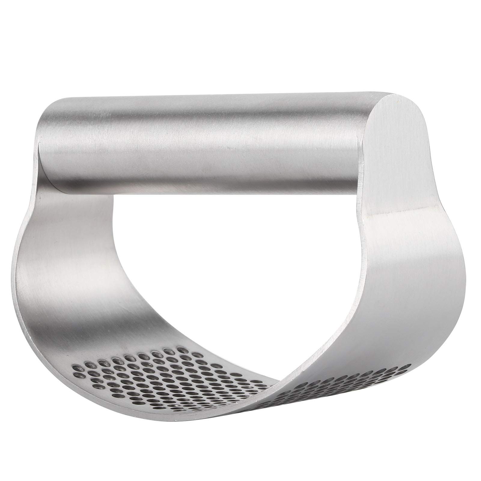 Stainless Steel Garlic Press Rocker - Manual Garlic Crusher & Masher for Easy Peeling & Mincing - Perfect for Cooking, Baking & Meal Prep - Durable Kitchen Gadget