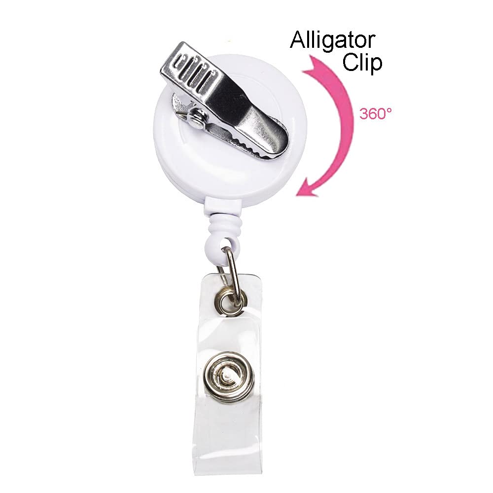 Dog's Paw Badge Reels Retractable with Alligator Clip & Key Ring - 24 Inch Thick Pull Cord for Pet Lovers | Perfect for Vet Visits, Dog Walking & Office ID Badges