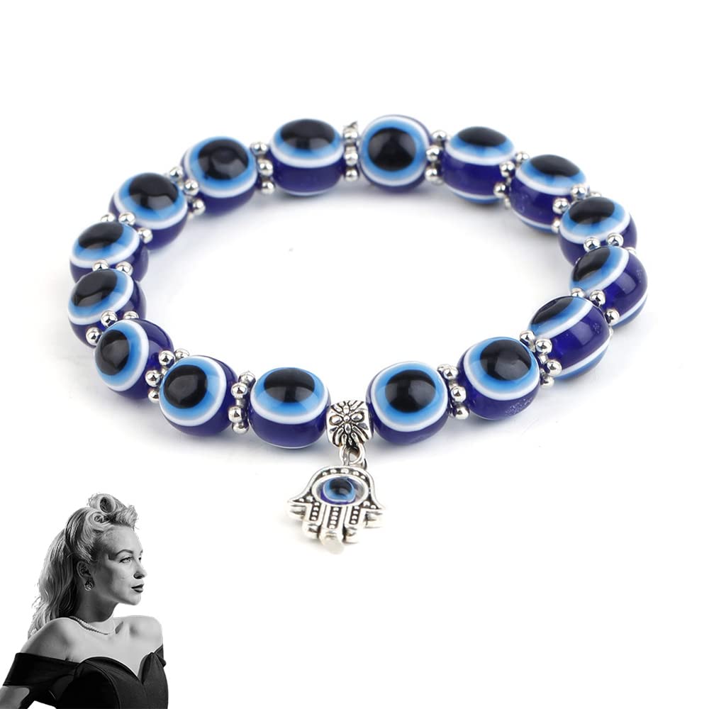 50 Pcs Evil Eye Beads - 10mm Flat Round Blue Eye Beads for Jewelry Making, Handmade Enamel Resin Charms for Bracelets & Necklaces - Protection Pendants for Boho, Hippie & Spiritual Jewelry DIY Projects