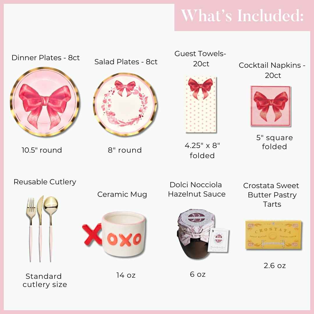 Ultimate Galentine's Day Party Decor - Pink Bow Table Setting for Valentine's Brunch & Girls' Night Celebration | Elegant Dining Decorations