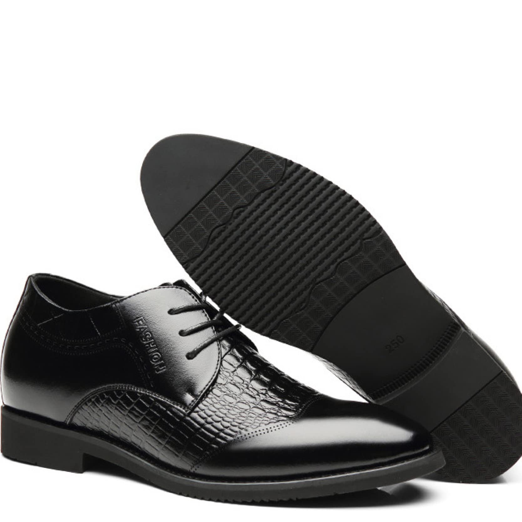 Men's Comfortable Pointed Toe Oxford Dress Shoes - Height Increasing Derby Business Formal Shoes for Men | Perfect for Office, Wedding & Special Occasions