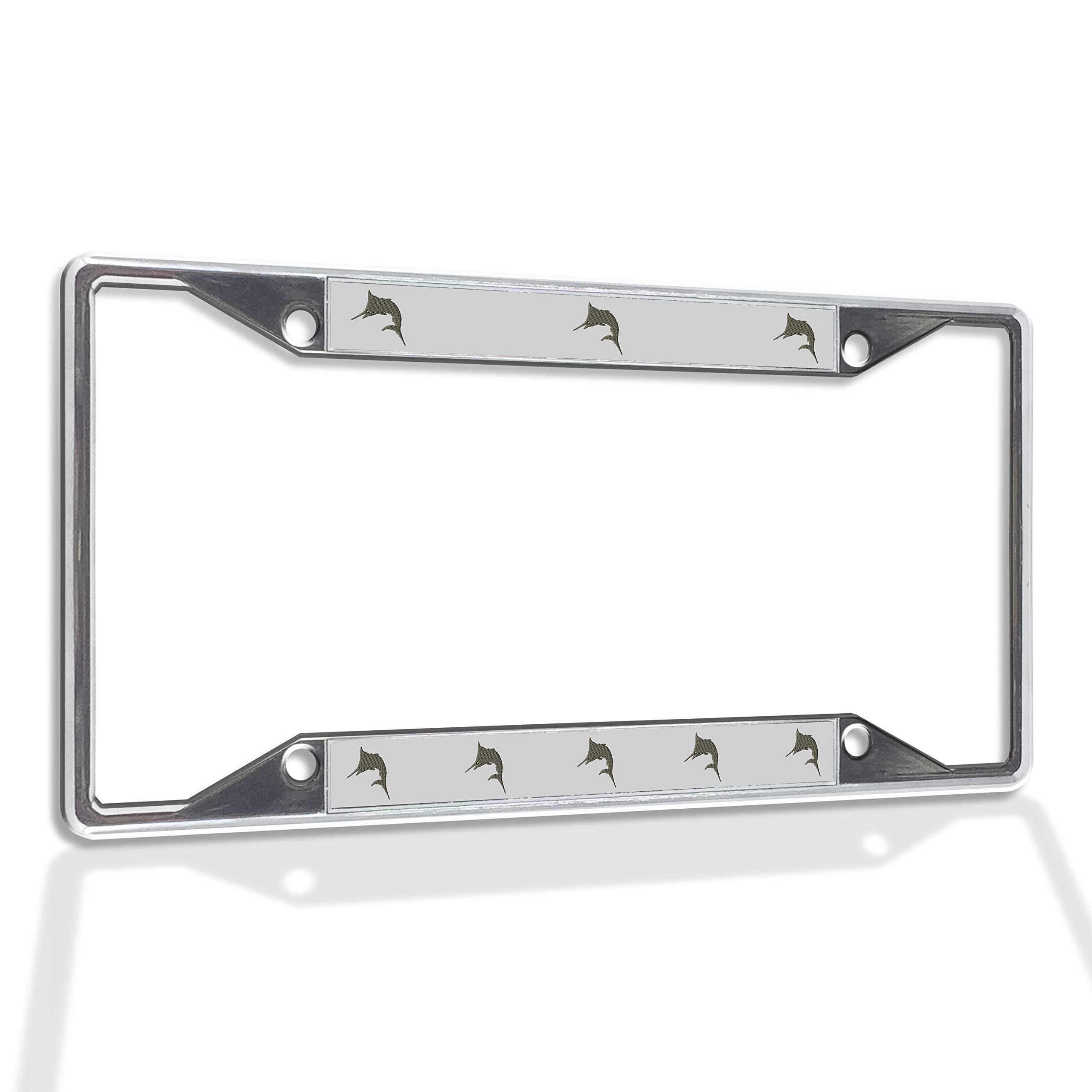 Premium Metal Insert License Plate Frame - Marlin A Weatherproof Chrome Car Accessory with 4 Solid Holes | Durable Auto Decoration for Trucks, SUVs & Classic Cars