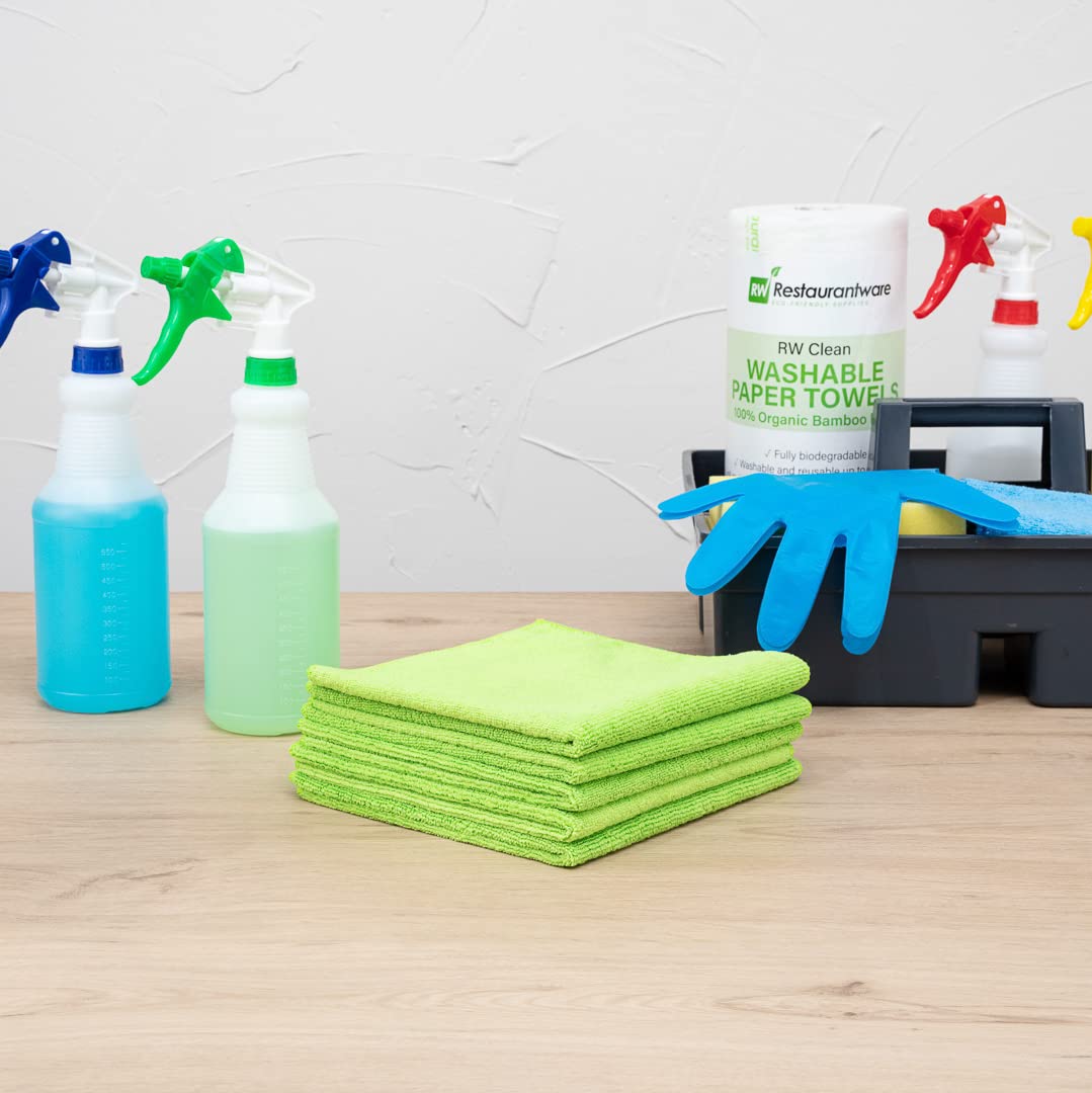 Restaurantware Clean Tek Professional 16x16 Inch Microfiber Cleaning Cloths - 100 Pack Lint-Free, Super Absorbent, Non-Abrasive Reusable Towels for Kitchen, Car, Glass, and Multi-Surface Cleaning