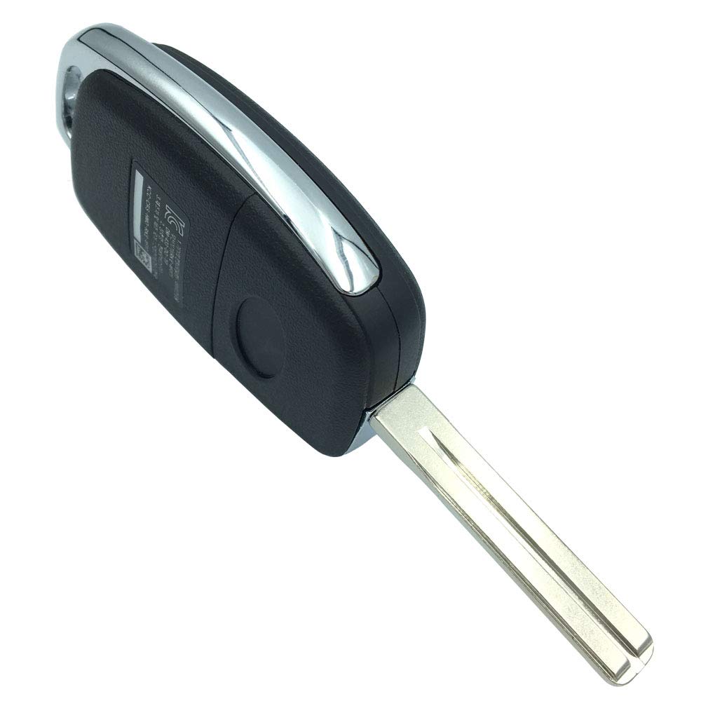 Replacement Uncut Key Remote Fob Case with 3 Buttons for Hyundai Santa Fe Flip Folding Key Cover - Durable Protective Shell for Car Key Fob Replacement (Perfect for Daily Use, Travel & Emergency Situations)