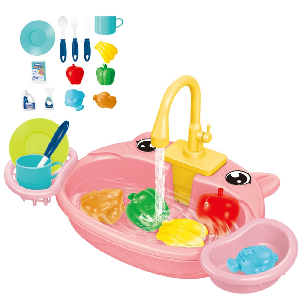Electric Kids Play Kitchen Sink Toy Set - Realistic Pretend Role Play Kitchen Sink with Running Water for Toddlers & Children (Boys & Girls) | Perfect for Imaginative Play, Birthday Gifts & Preschool Learning Activities
