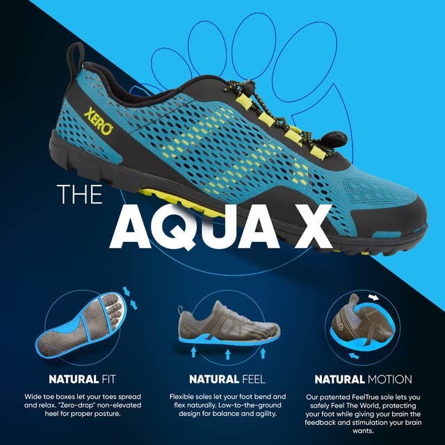 Xero Shoes Barefoot Water Shoes for Men - Aqua X Sport Minimalist Water Shoes with Wide Toe Box & Zero Drop Heel | Lightweight Quick-Dry for Beach, Hiking, Running, Swimming & Outdoor Activities