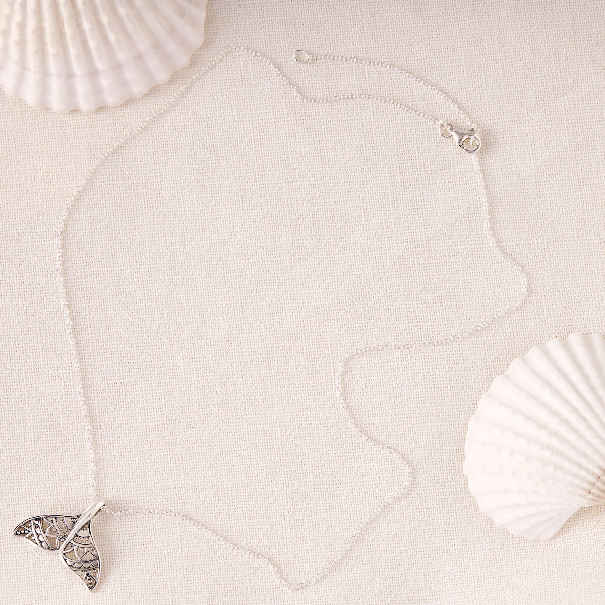 Mandala Dolphin Tail Necklace - Boho Ocean Jewelry for Women, Handmade Sterling Silver Pendant, Perfect for Beach Vacations & Spiritual Healing