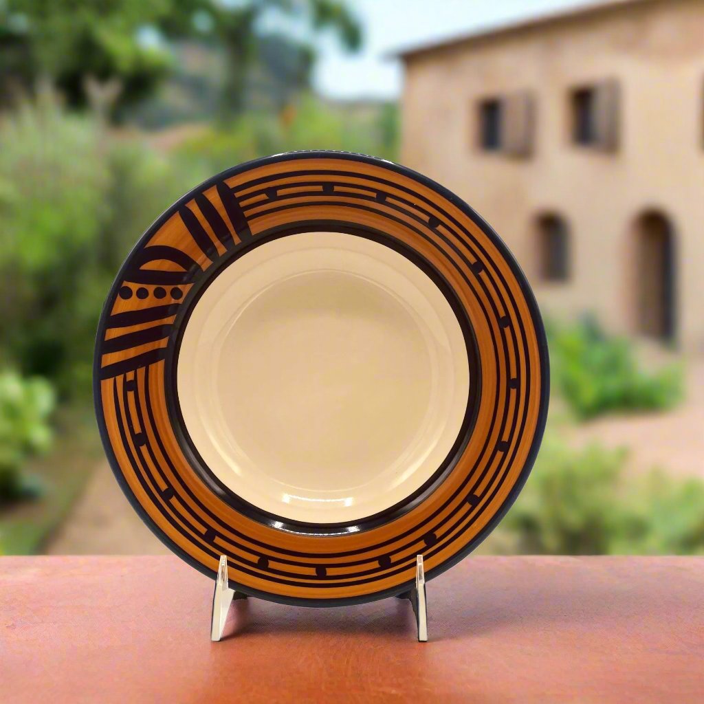 Premium Tapa Rimmed Soup Bowl - Handcrafted Ceramic Soup Bowl with Unique Rim Design - Perfect for Ramen, Pho, and Asian Noodle Soups