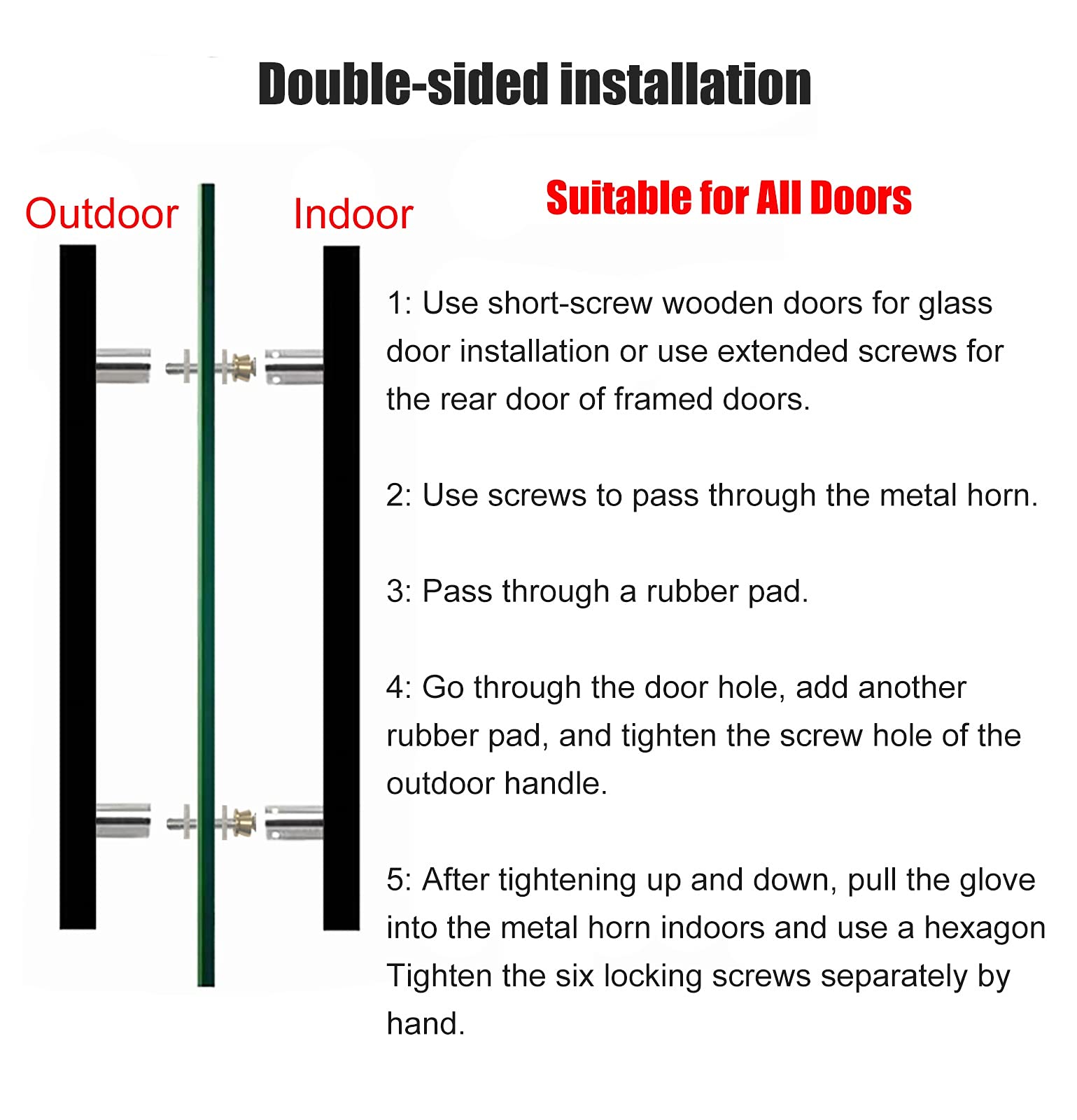 20/24/47 Inch Modern Square Entry Door Handle - Steel Push Pull Handle for Shower Glass Sliding, Barn & Interior/Exterior Doors with Fittings (Rose Gold, 150cm) - Perfect for Bathroom, Closet & Farmhouse Style Homes