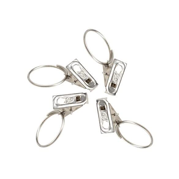20pcs Stainless Steel Curtain Buckle Clips - Heavy Duty Drapery Rings for Shower Curtain Rods & Window Treatments - Perfect for Bathroom, Bedroom, and Home Decor (Pack of 20)