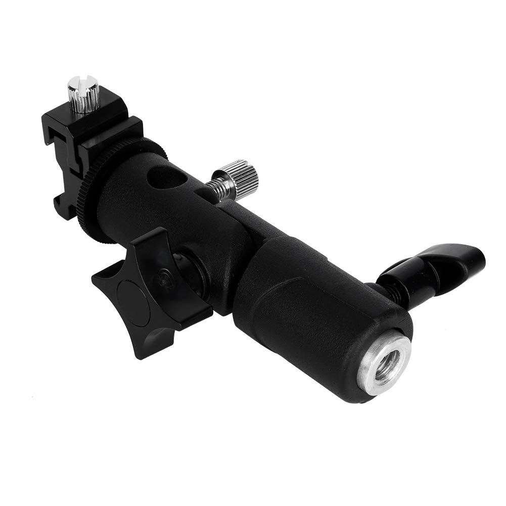 Adjustable Flash Stand Bracket & Shoe Mount - Compatible with 3/8'' Tripod Ball Heads & 5/8'' Light Stands - Perfect for Photography, Videography & Studio Lighting Setups