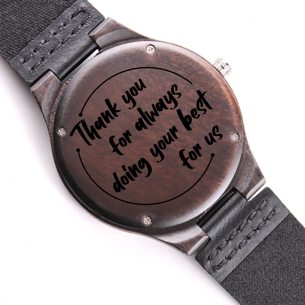 Personalized Engraved Wooden Watch for Men - Unique Christmas, Birthday Gift for Dad - Perfect for Casual Wear, Special Occasions & Gifts