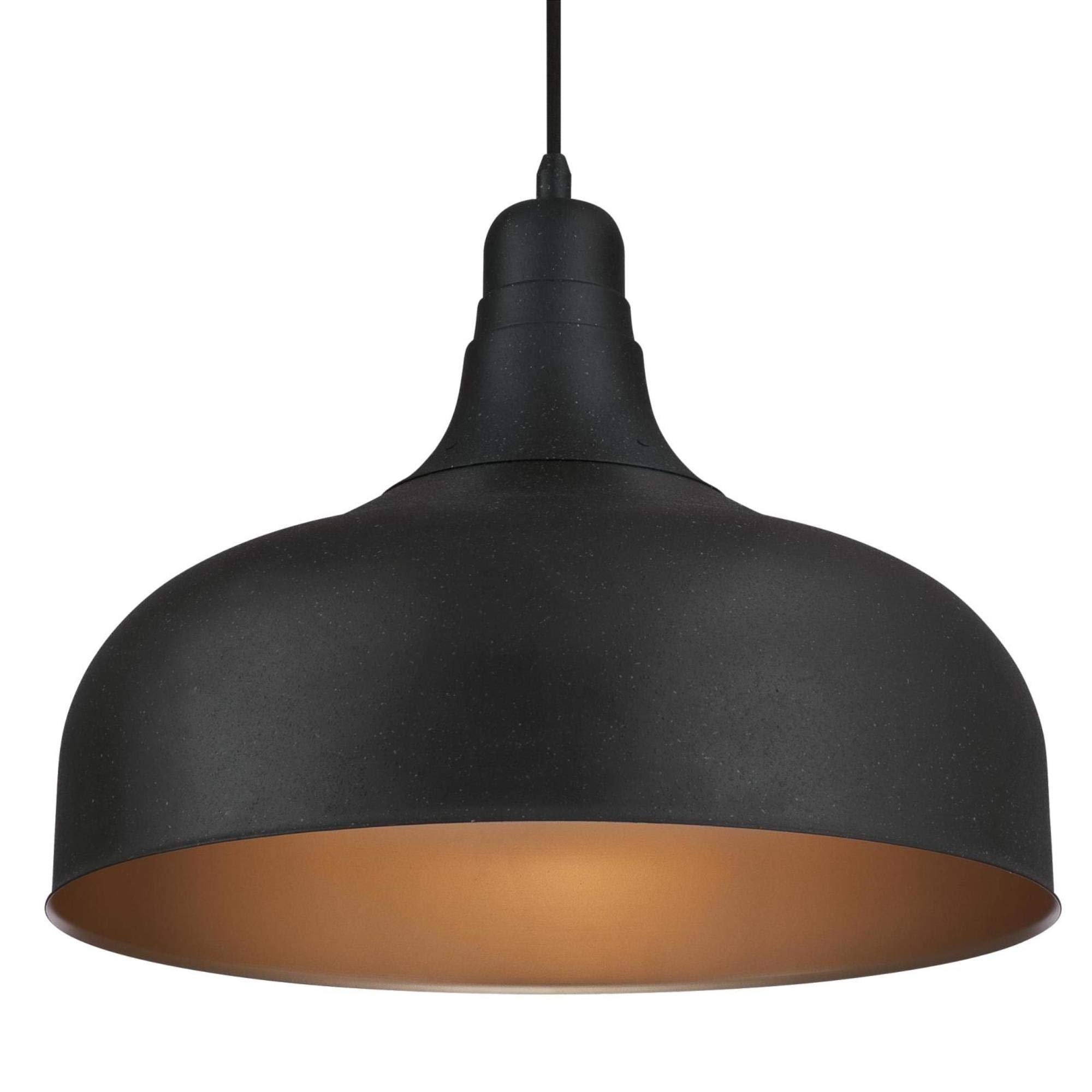 Westinghouse 6371700 Black Textured Iron Finish Morton One-Light Indoor Pendant Light Fixture – Perfect for Kitchen Island, Dining Room, or Entryway Lighting