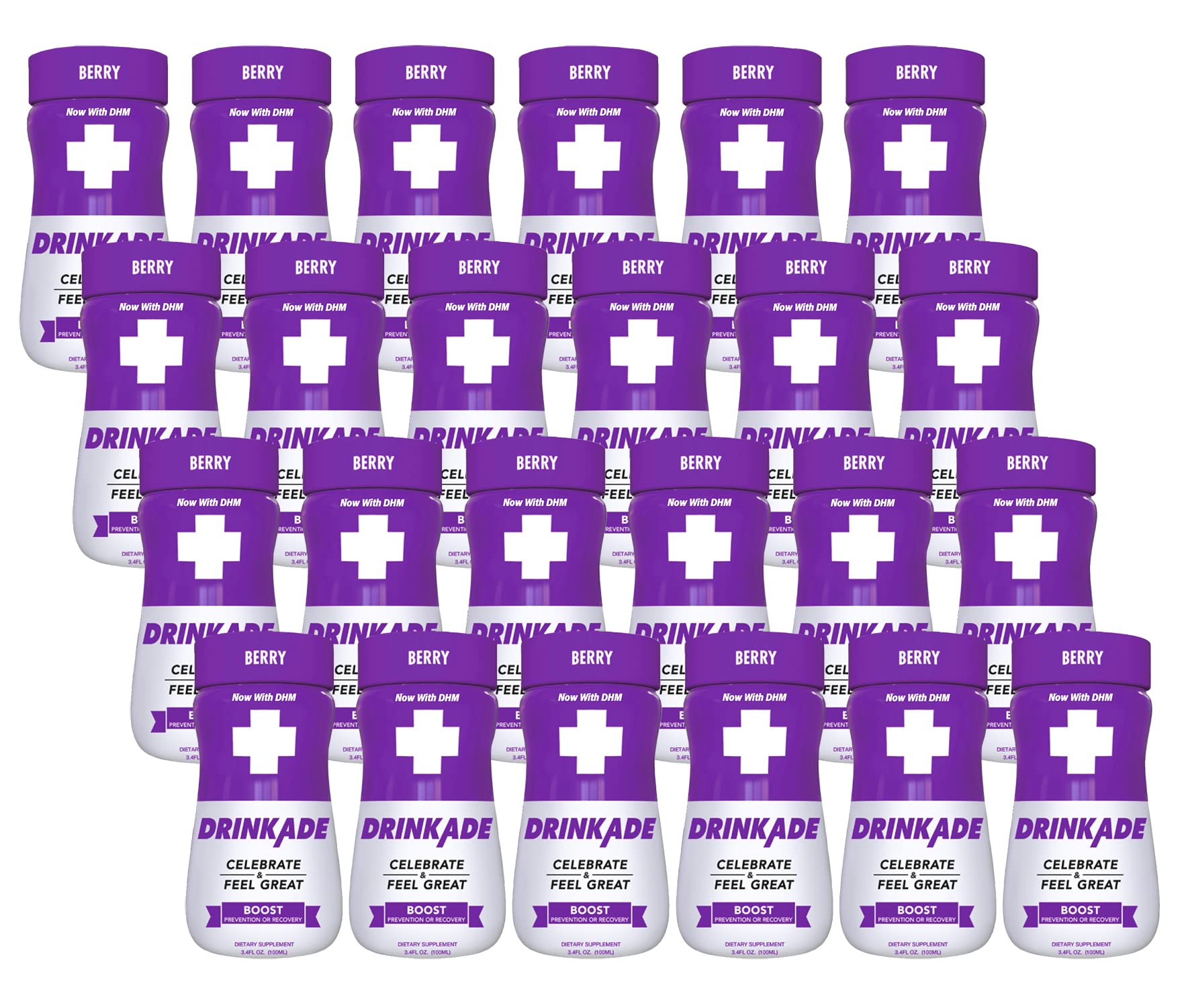 DrinkAde Boost (24 Pack) - Hydration & Recovery Drink with Caffeine, Electrolytes, Vitamin B | Energy Boost & Liver Detox | Low-Calorie (5 Cal), Sugar-Free, Vegan, Non-GMO | Perfect for Workouts, Post-Exercise Recovery & Daily Hydration