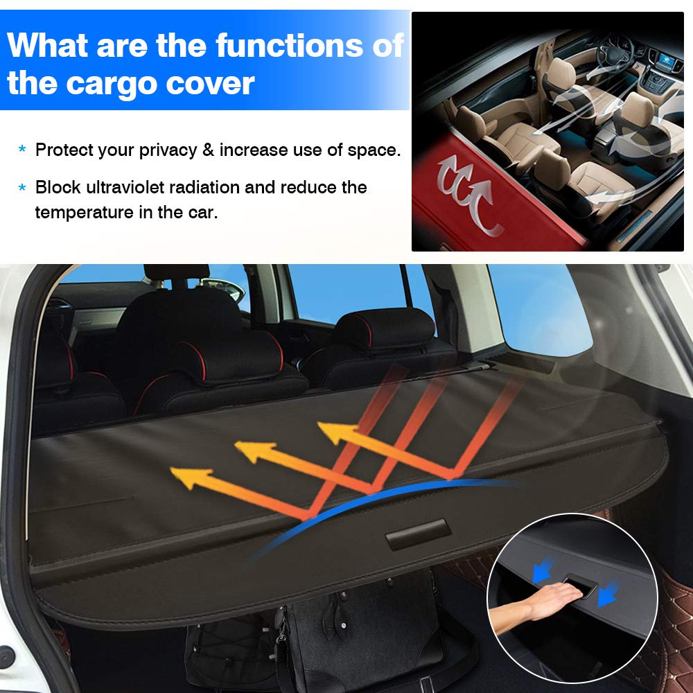 **Powerty Retractable Cargo Cover for Lexus CT200h (2011-2017) - Black Trunk Shade, Luggage Protector | Perfect for Road Trips & Grocery Hauling**