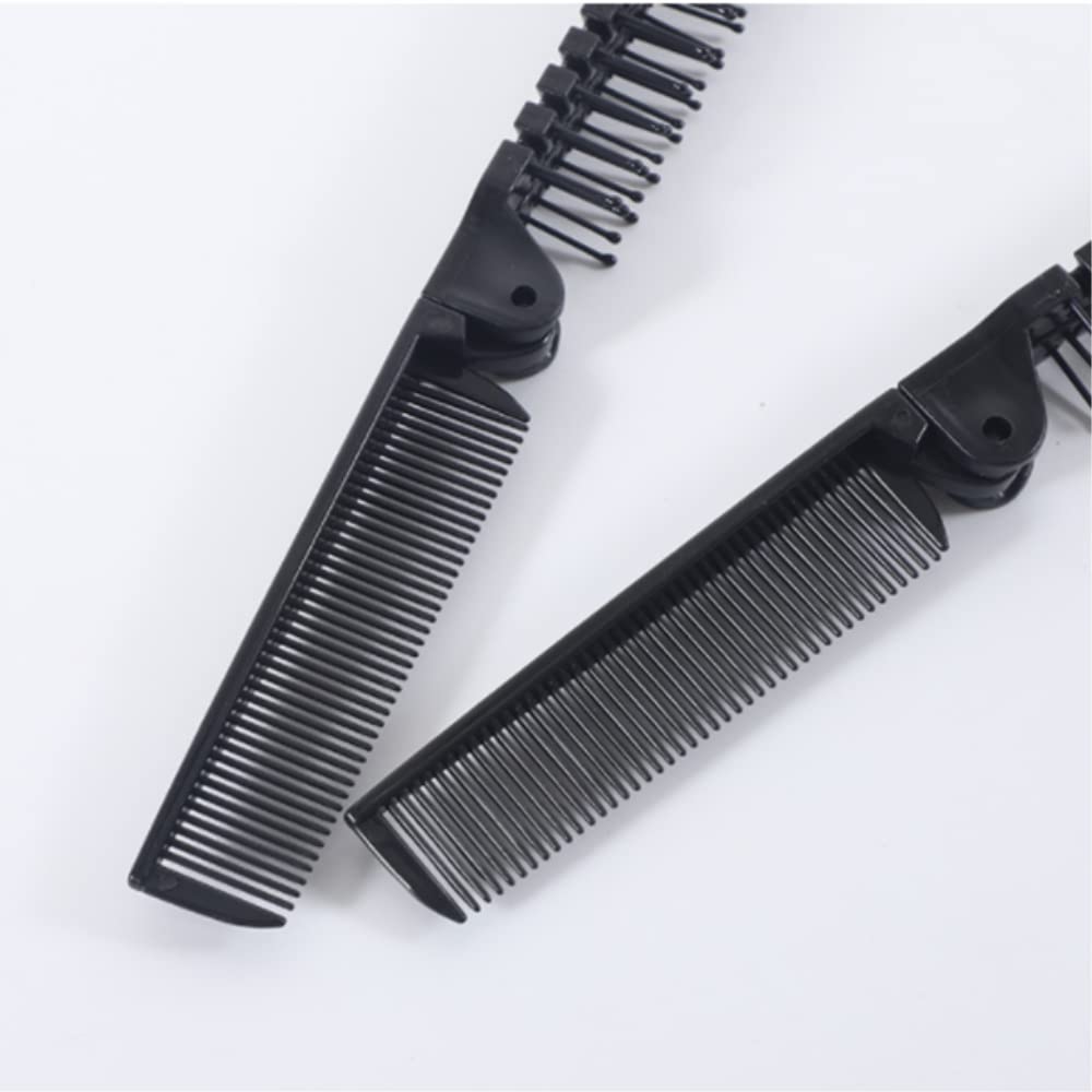 FZGLHQQ 4-Pack Folding Hair Brush Set - Portable Travel Hair Comb with Detangling & Anti-Static, Compact Collapsible Pocket Hairbrush (7.8 x 0.5 Inch) - Perfect for Travel, Gym, Office & On-the-Go Styling