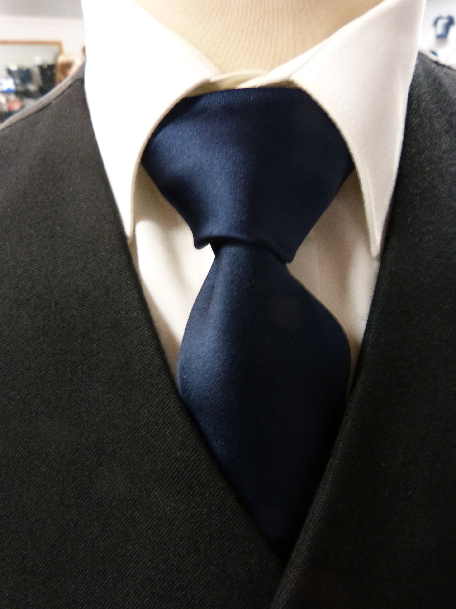 Boys Navy Blue Satin Necktie - Formal Dress Tie for Kids, School Events & Special Occasions